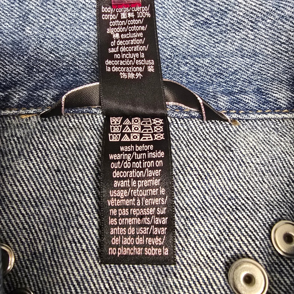 Victorias Secret Womens Medium Denim Jacket Studded Embellished Blue Jean Jacket - Picture 8 of 9